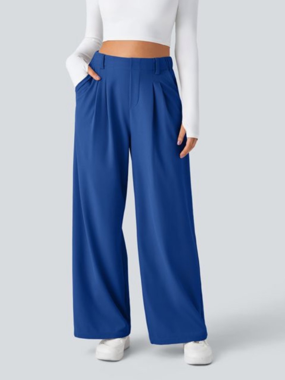 Halara Flex High Waisted Pocket Wide Leg Waffle Work Pants